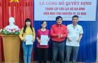 THÀNH LẬP CÂU LẠC BỘ GIA ĐÌNH HIẾN MÁU TÌNH NGUYỆN