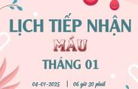 LỊCH HIẾN MÁU TÌNH NGUYỆN THÁNG 01 NĂM 2025